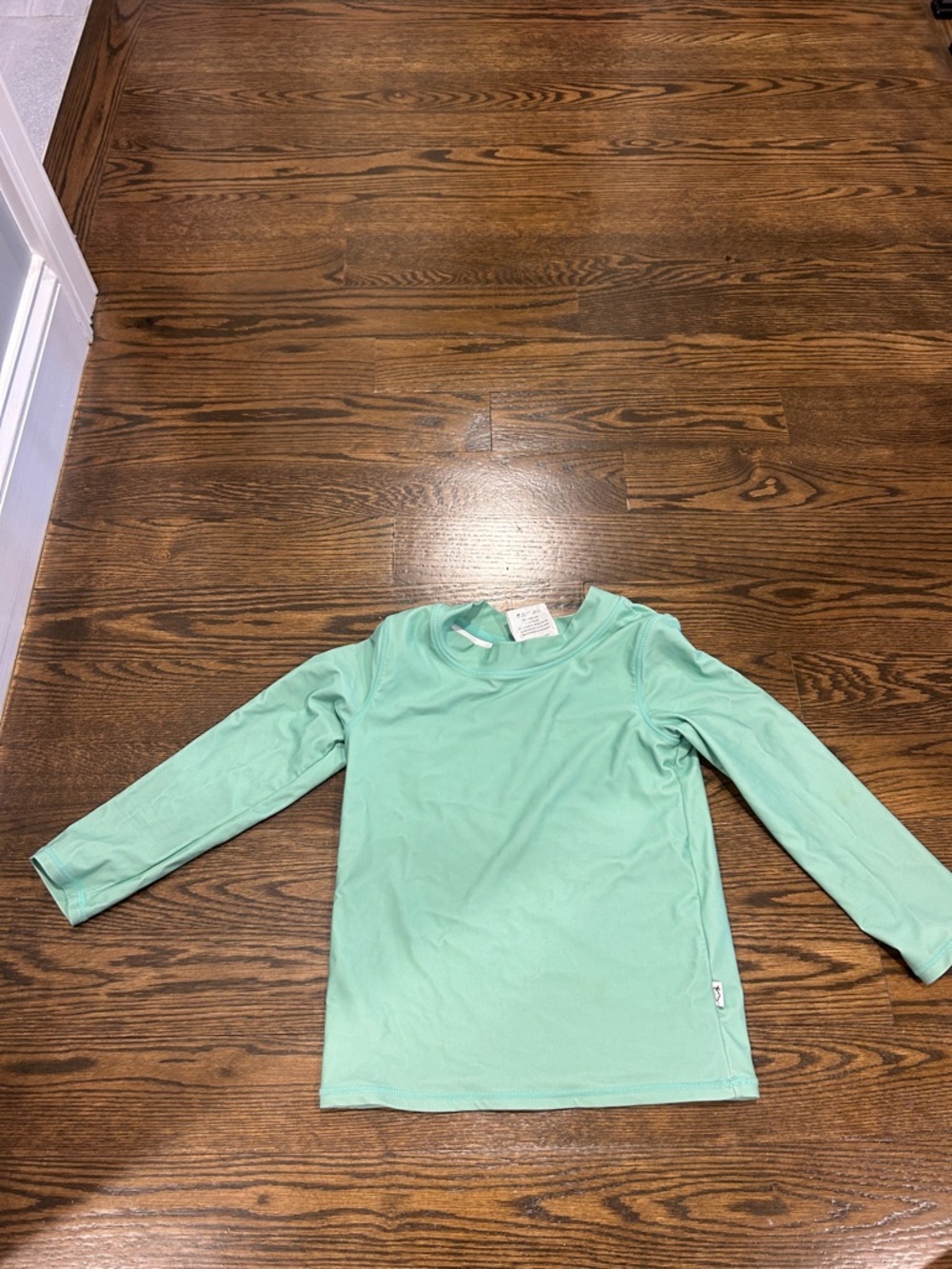 Dream Big Little Co. Long-Sleeve Kids Swim Rashguard in Light Mint  6